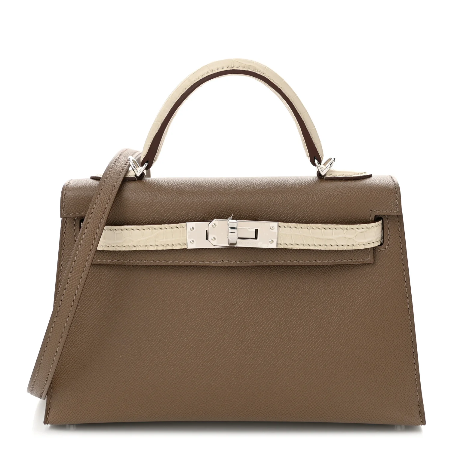 Hermès Mini Kelly in elegant two-tone leather combination