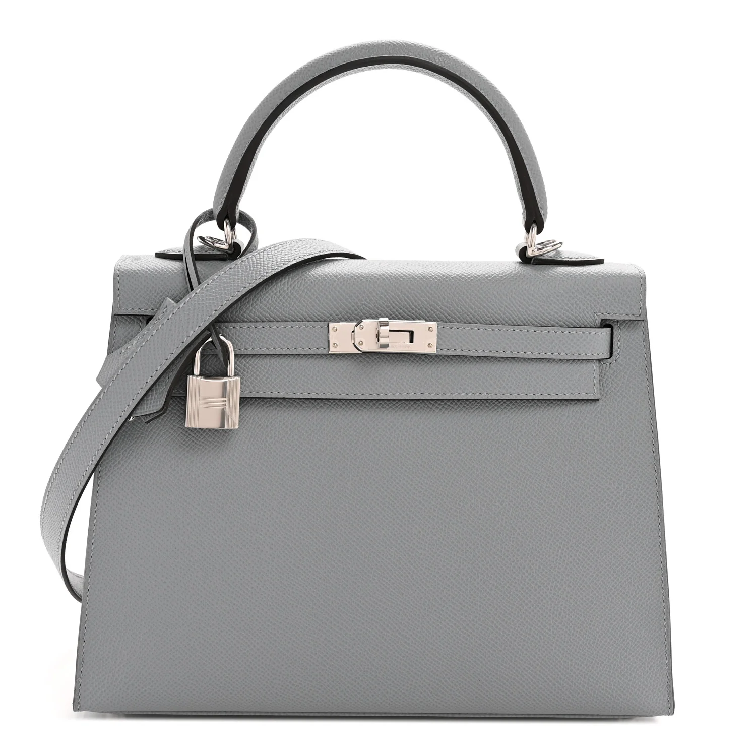 Hermes Epsom Kelly Sellier 25 in sophisticated Gris Pantin gray