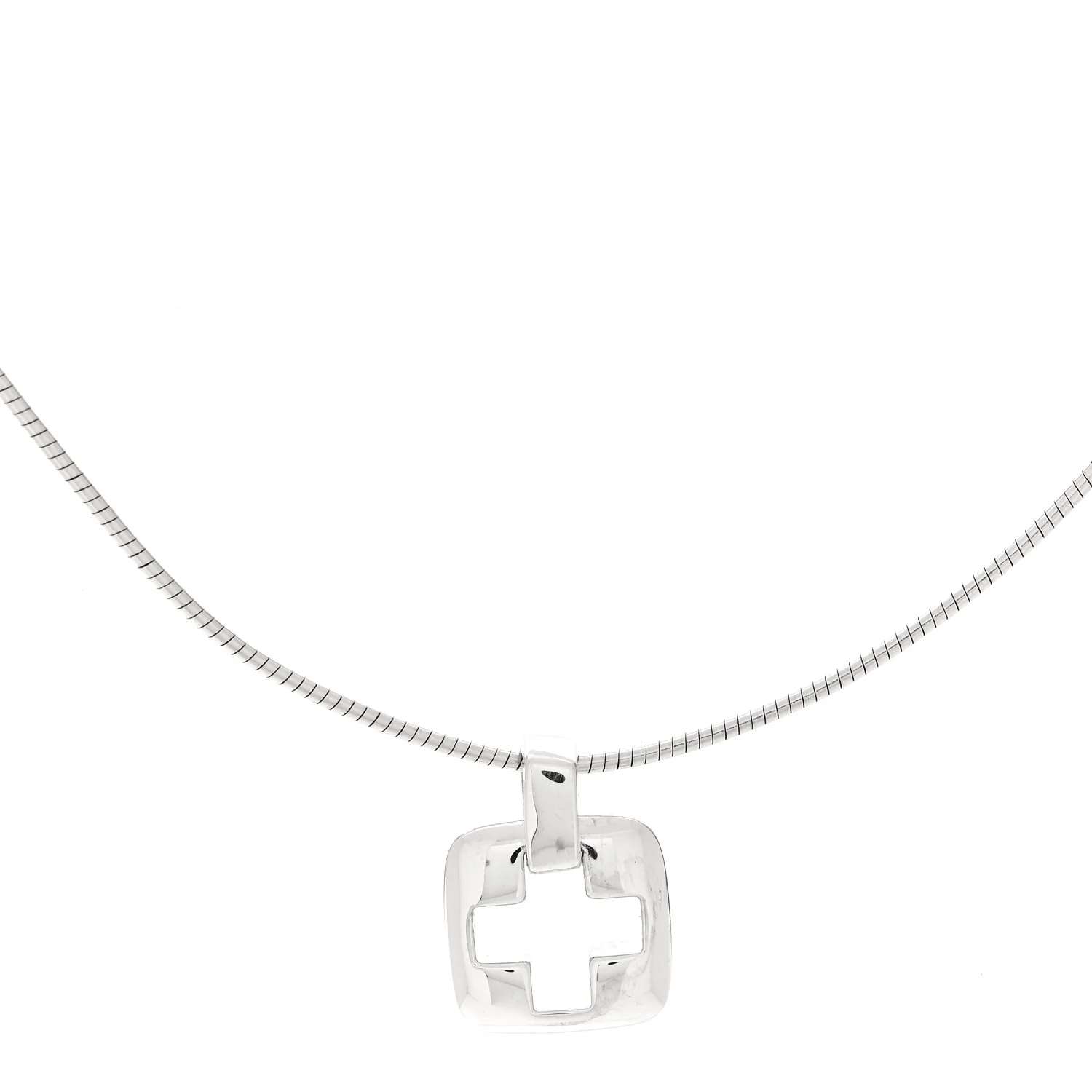 Tiffany Sterling Silver Cross Cutout Pendant Necklace