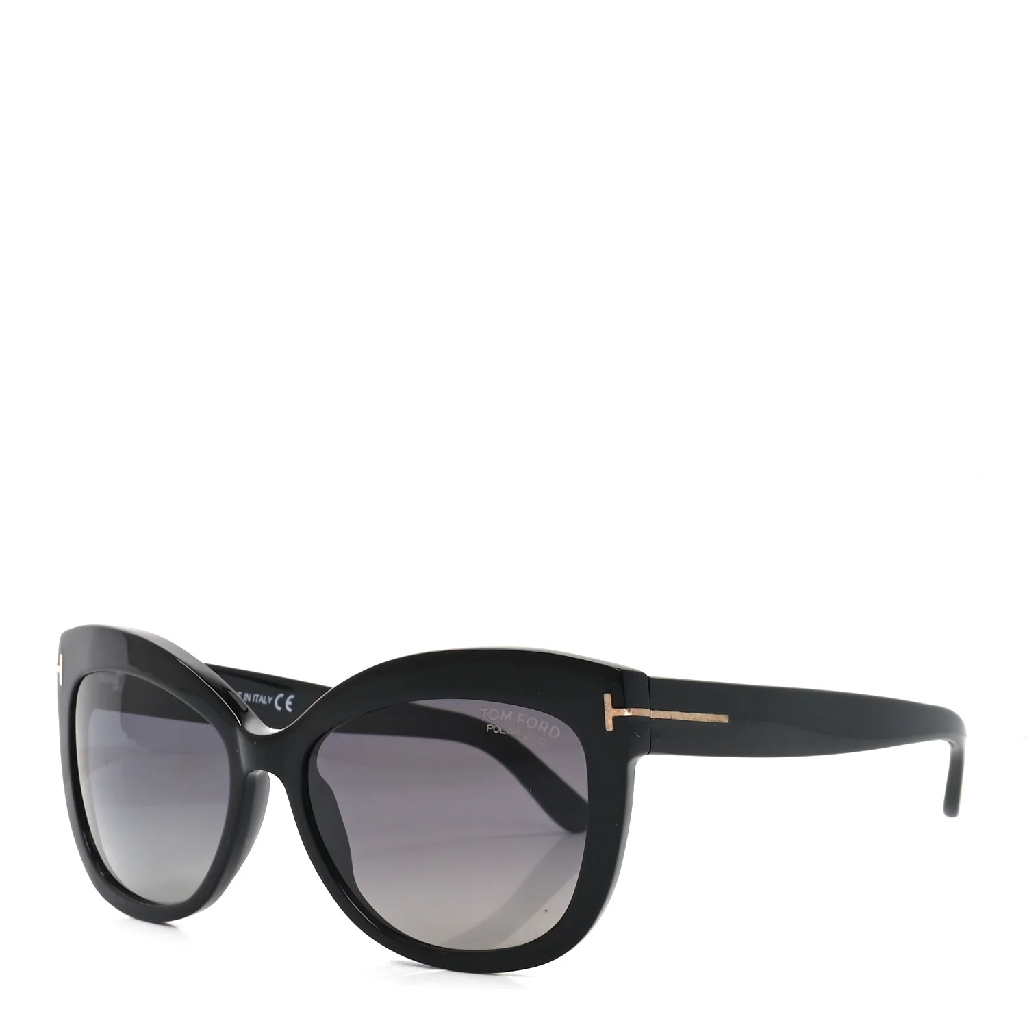 Tom Ford Acetate Polarized Alistair Cat Eye Sunglasses TF524 in Black