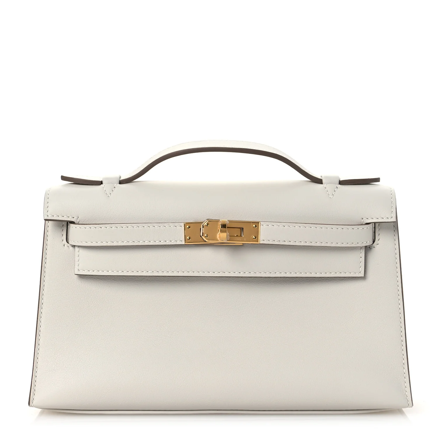 Hermes Swift Kelly Pochette clutch in Craie