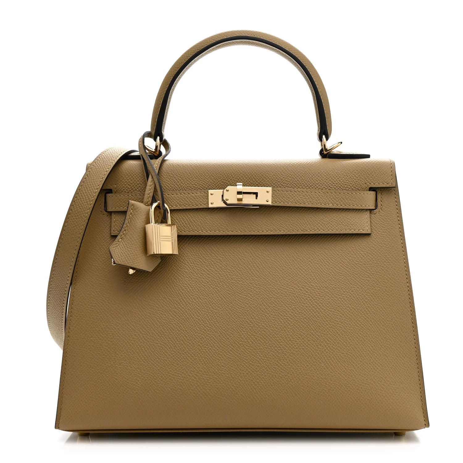 Hermes Epsom Kelly Sellier 25 in elegant Poussiere gray