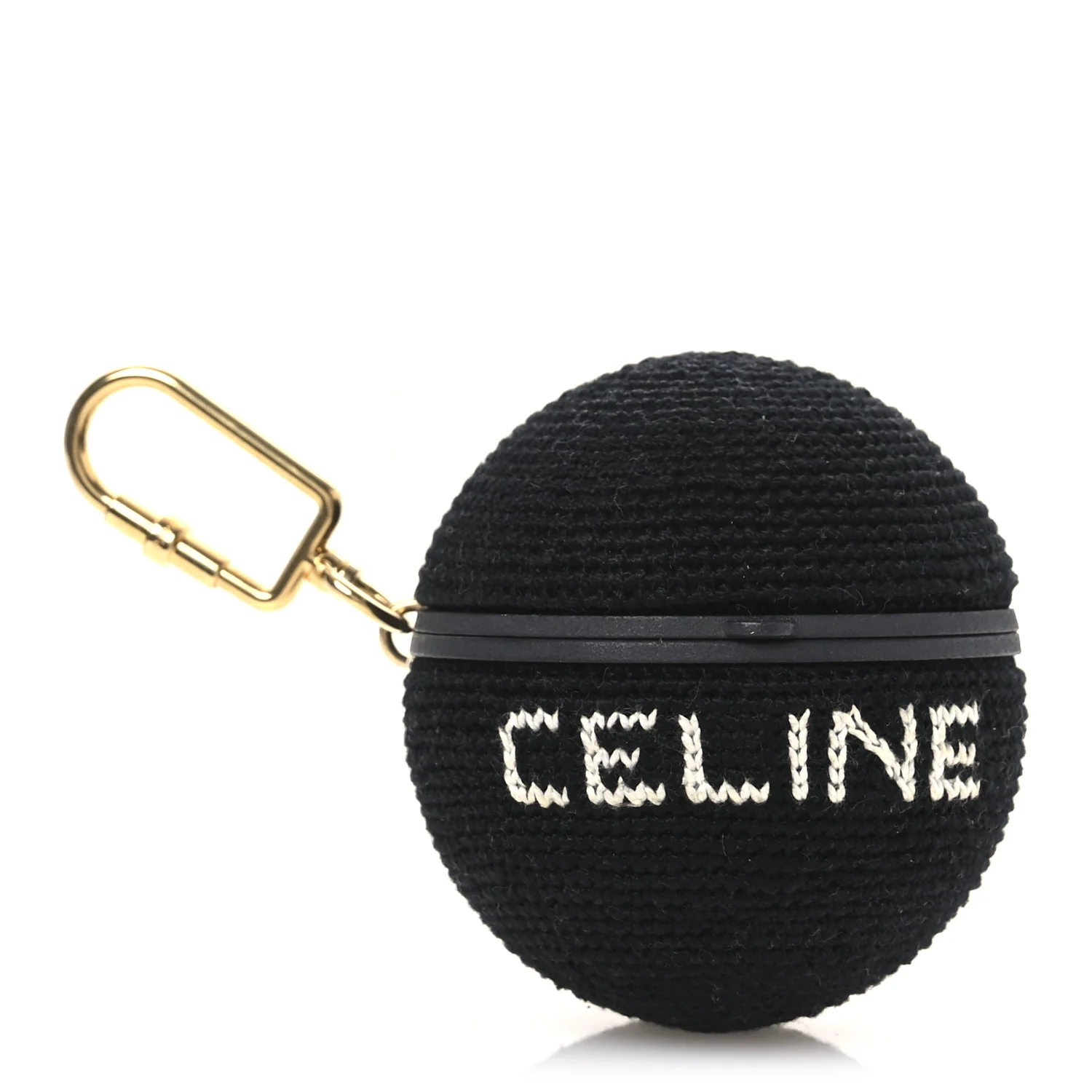 Black and white Celine crochet fabric AirPods Pro case