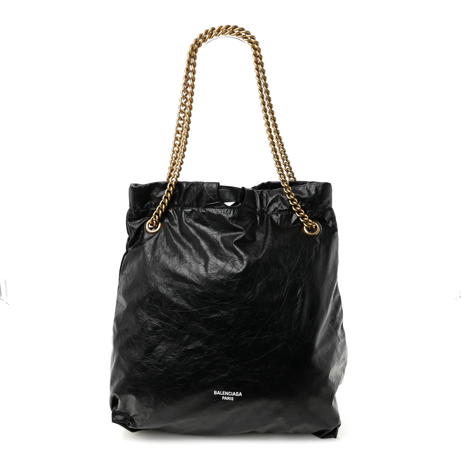 Balenciaga black crush chain tote