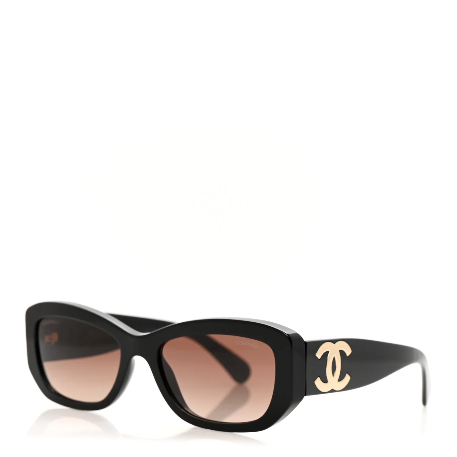 Chanel Rectangle Sunglasses in Black Brown
