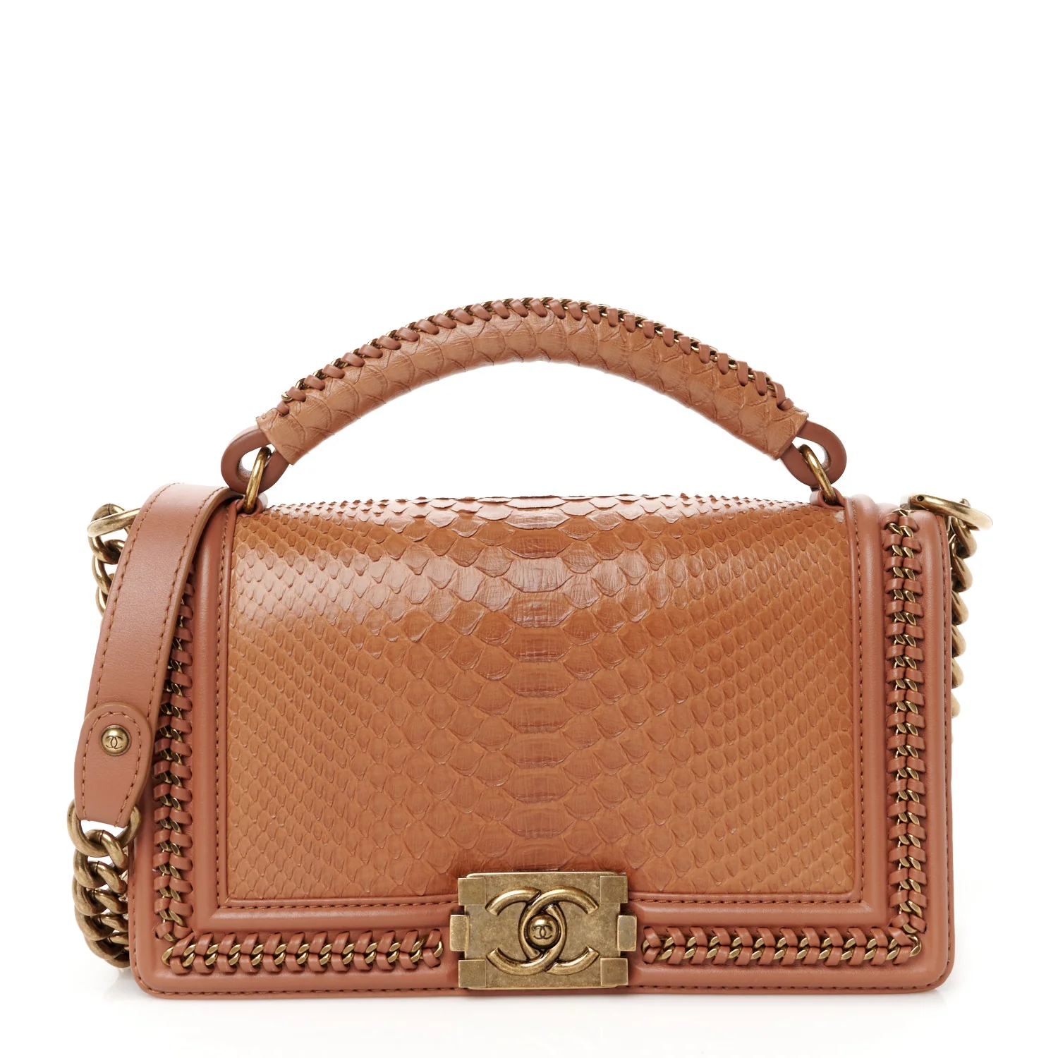 Chanel Medium Boy Bag in Snakeskin and Calfskin