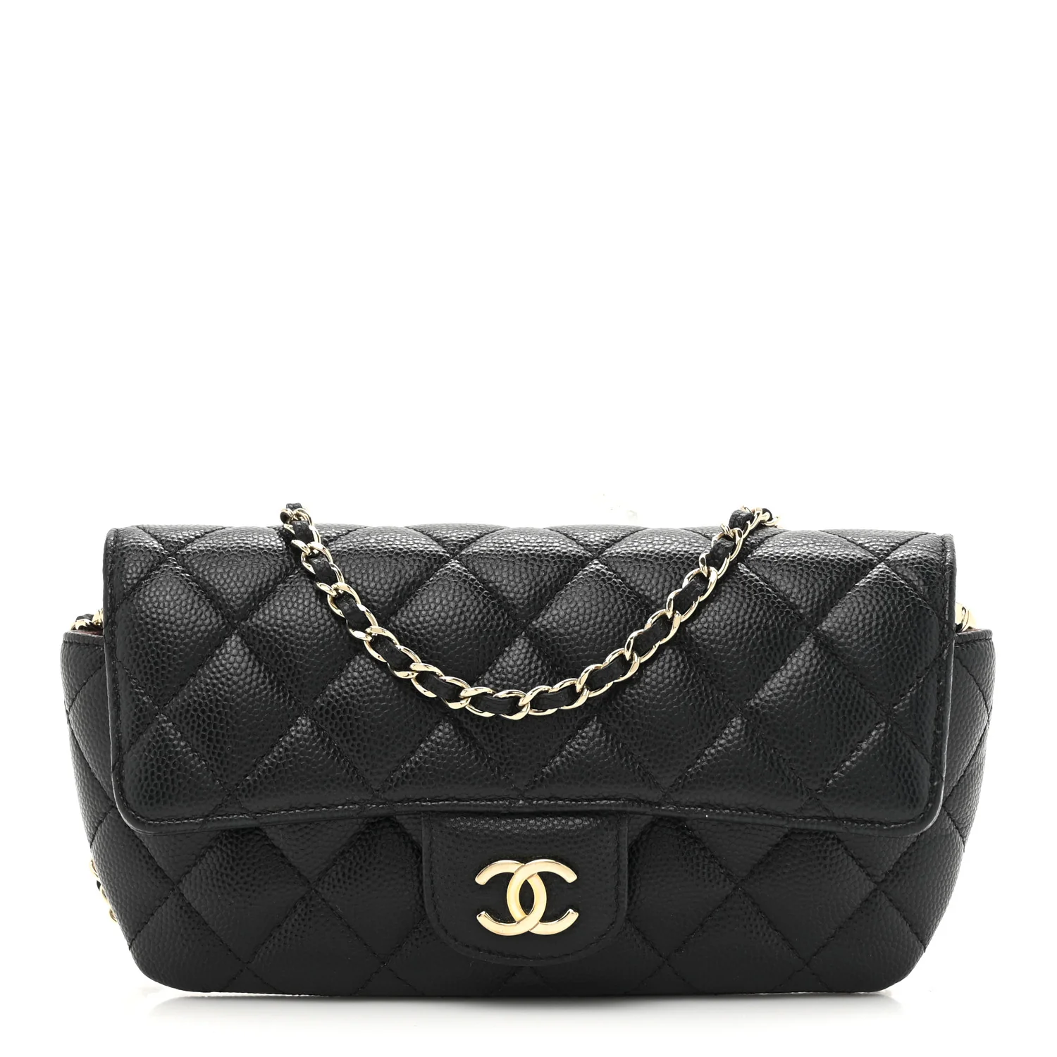 Chanel Caviar Quilted Glasses Case with Chain