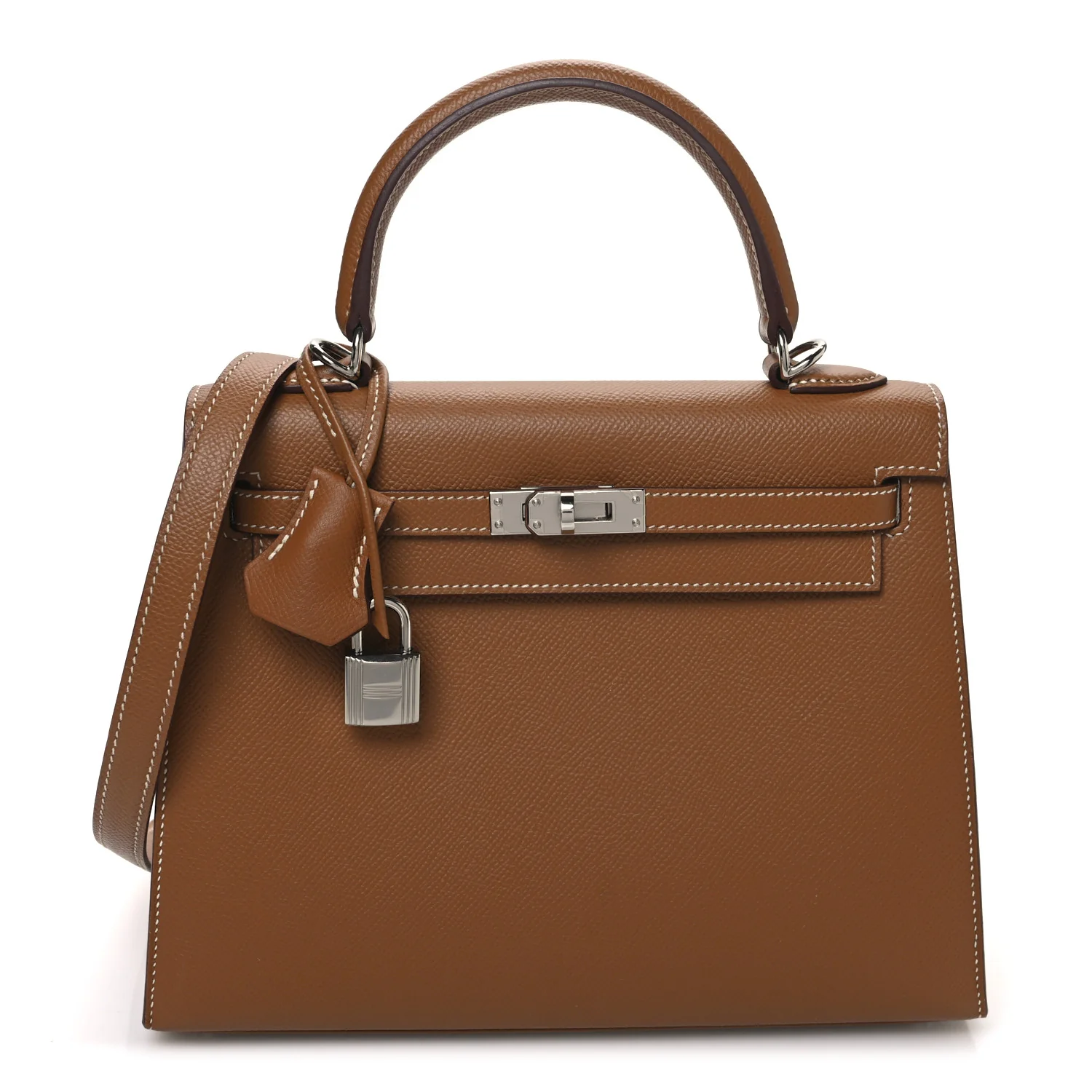 Hermes Epsom Kelly Sellier 25 in classic gold, pristine condition