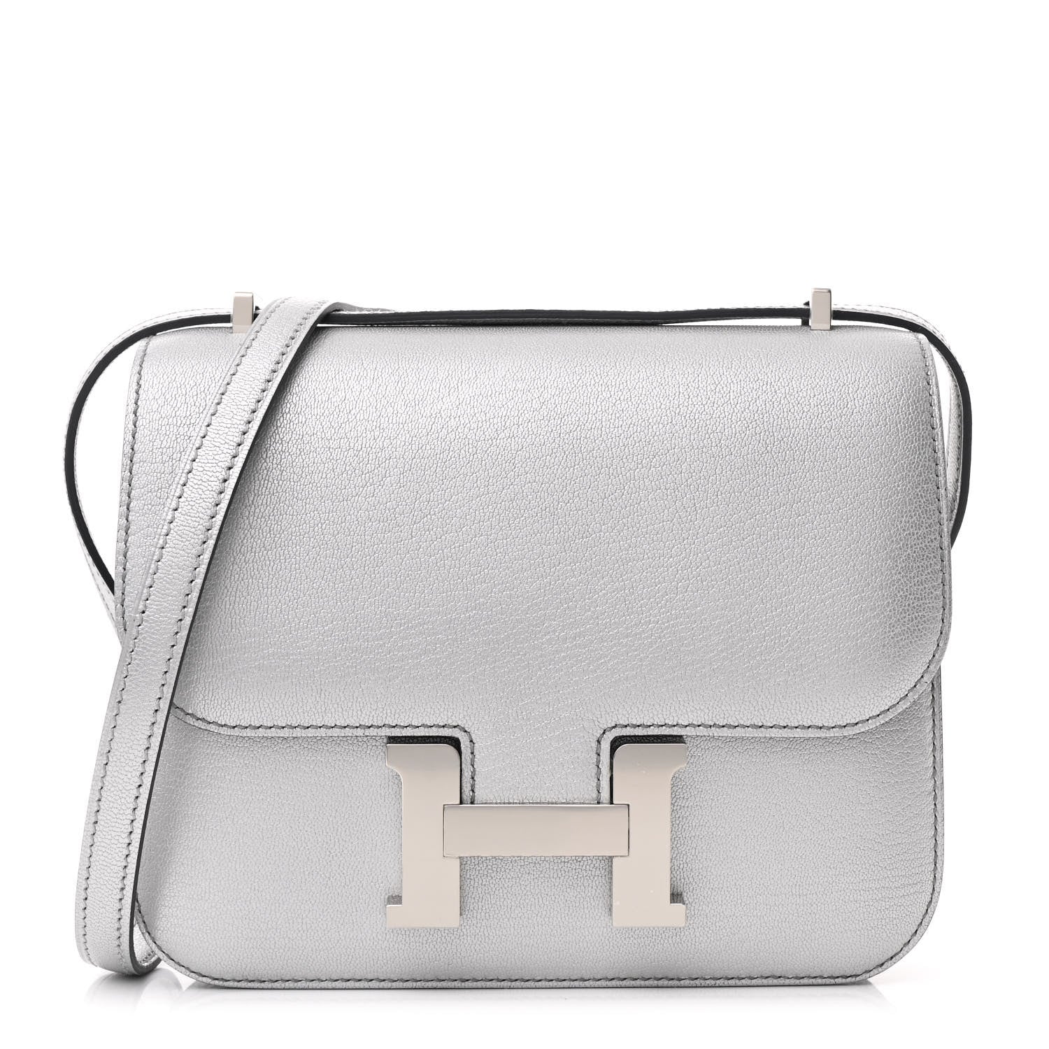 Hermes metallic silver Constance 18 bag