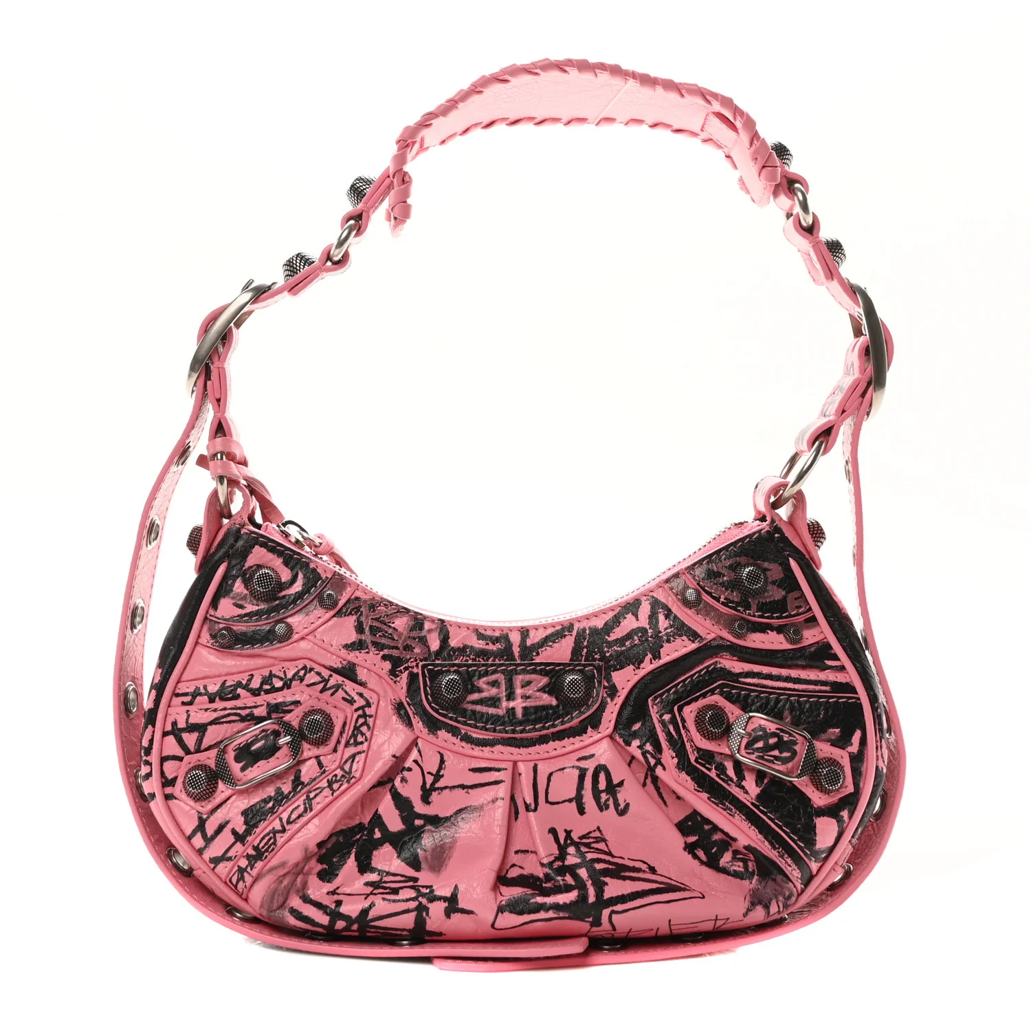 Balenciaga pink graffiti Le Cagole bag