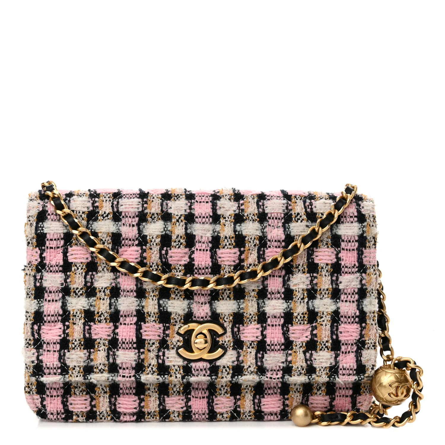 Chanel Tweed Pearl Crush WOC in Pink Multicolor