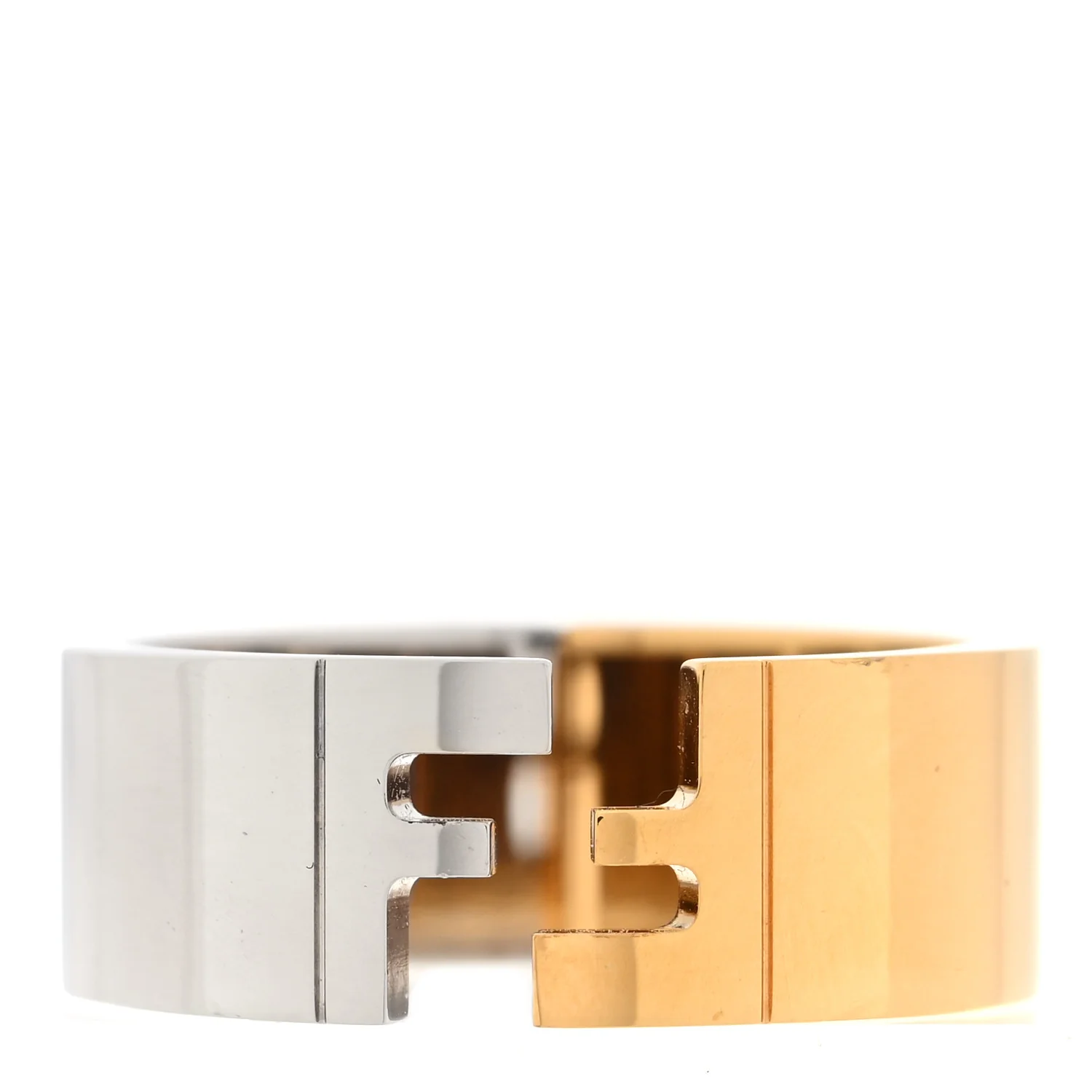 Fendi Metal FF Ring in Gold and Silver