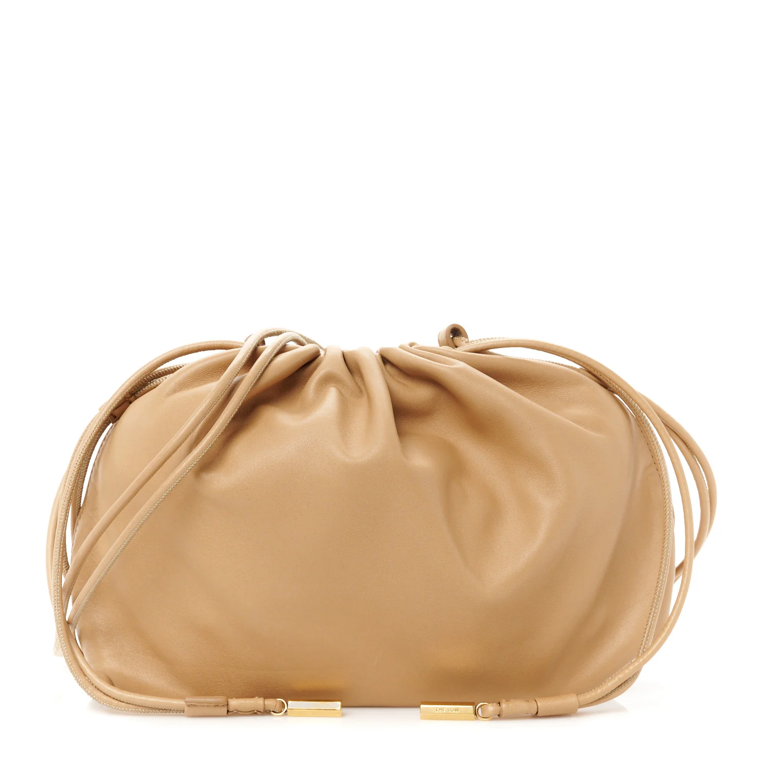 The Row Small Angy Hobo Bag in Cream Nappa Leather