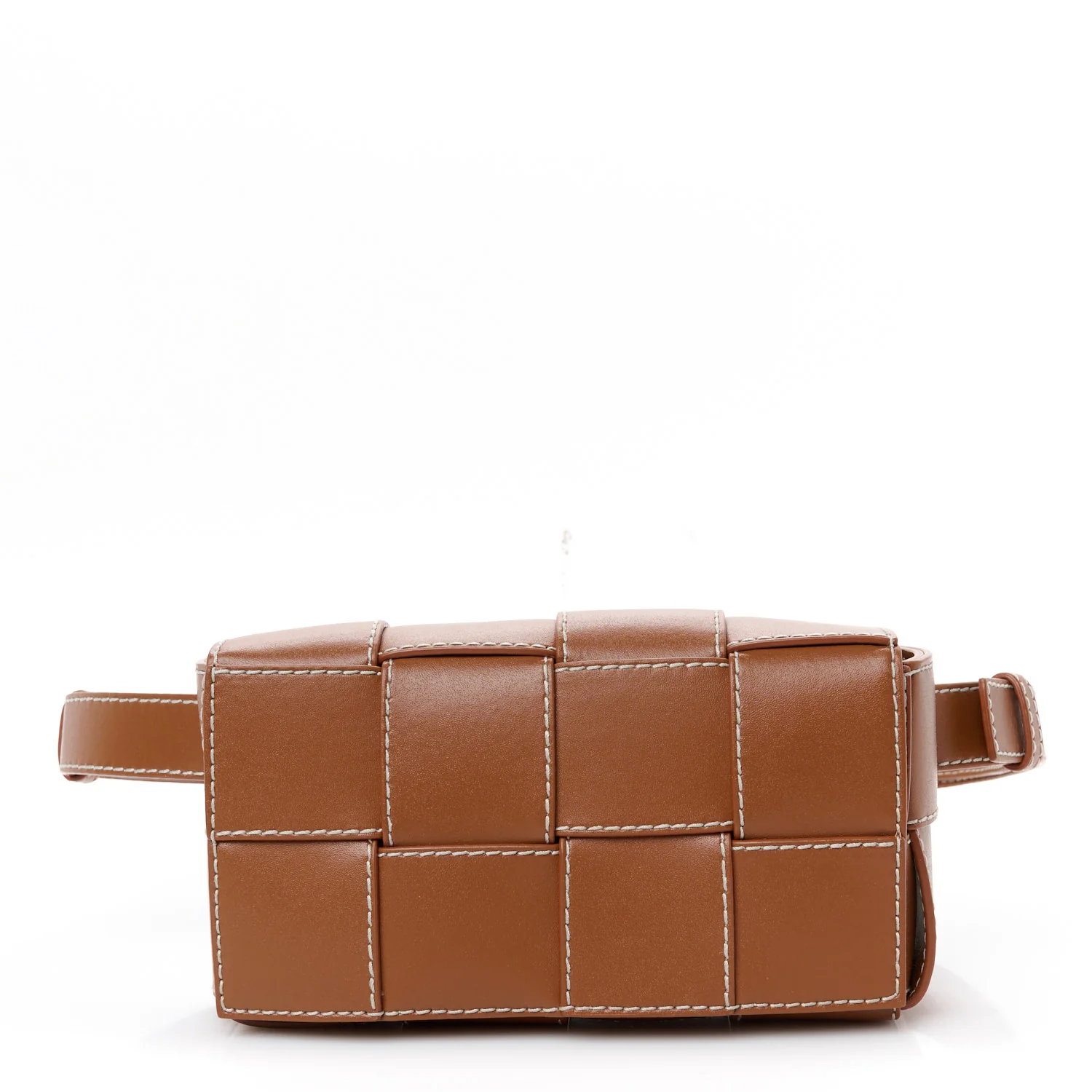 Bottega Veneta Calfskin Maxi Intreccio Mini Cassette Belt Bag in Wood