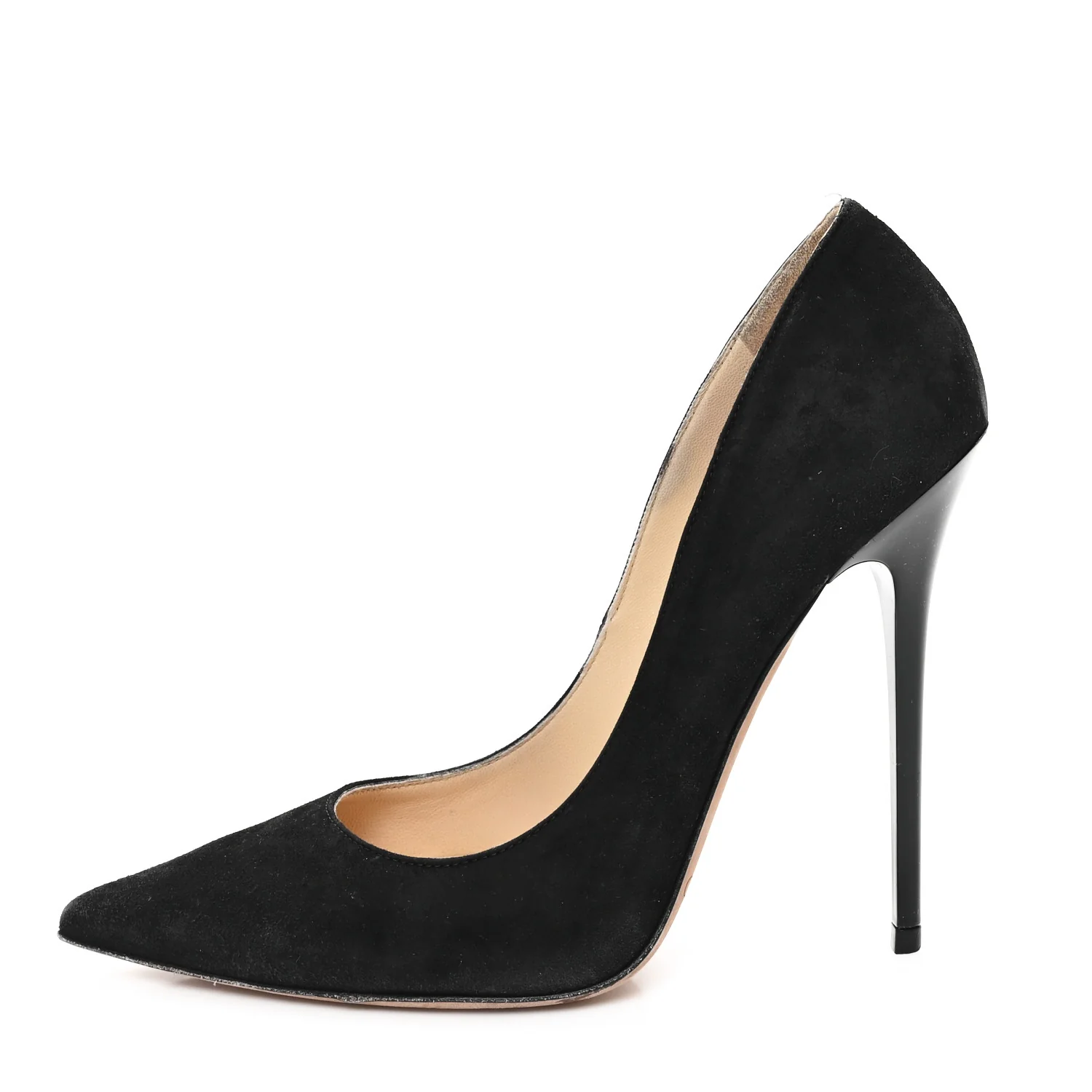 Black suede Jimmy Choo Anouk 120mm pointed toe pumps