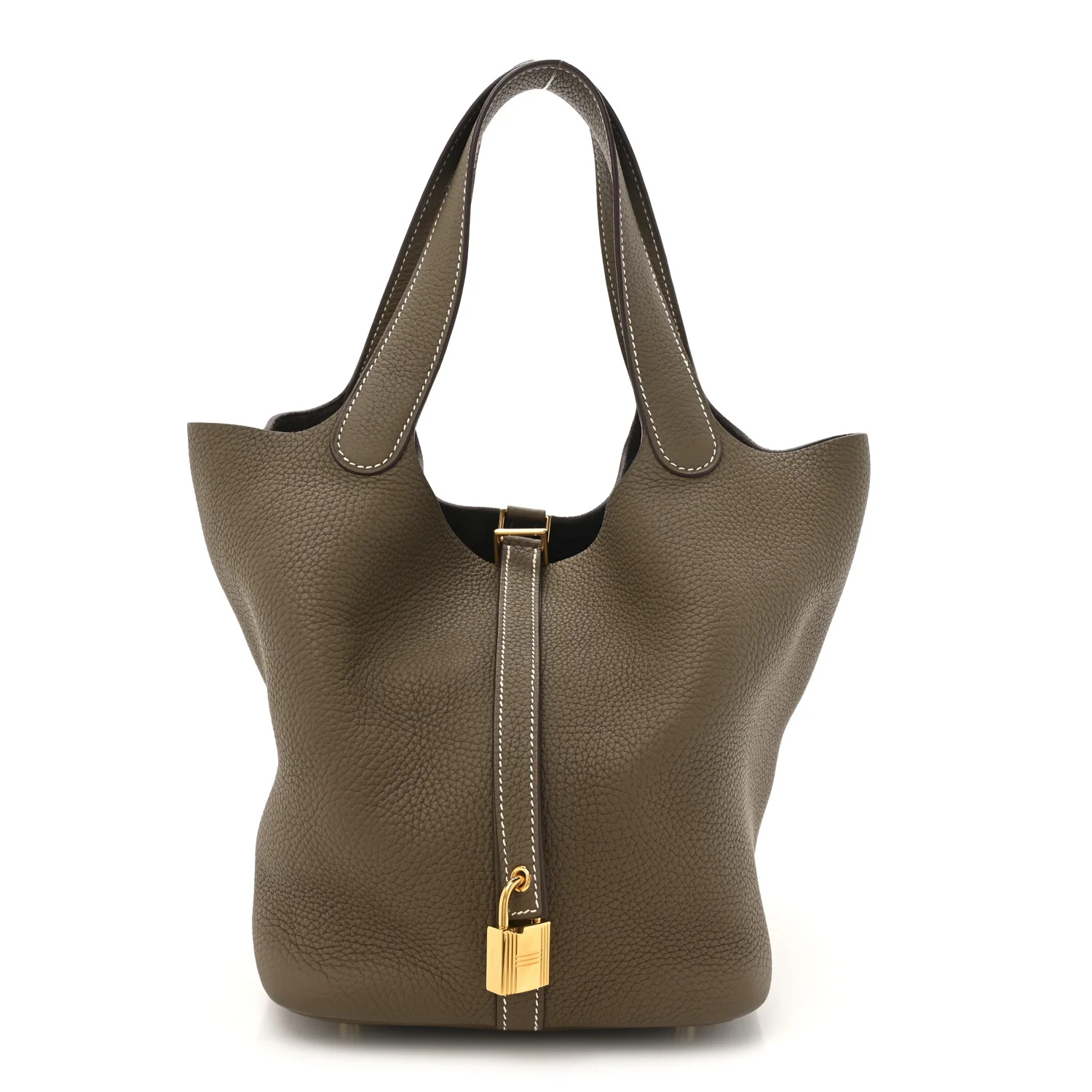Hermès Taurillon Clemence Picotin Lock 22 MM in Etoupe