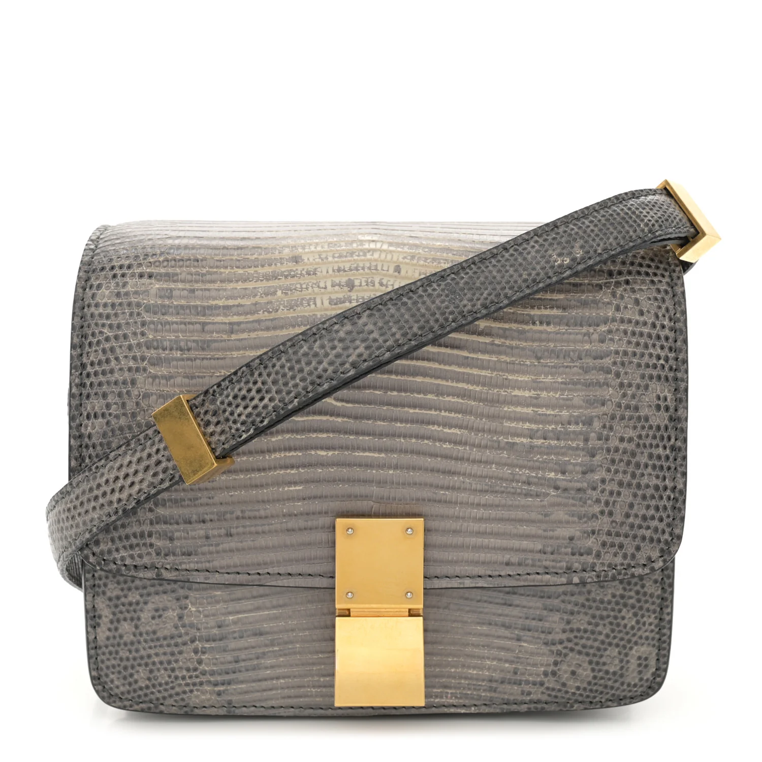 Celine Box Bag in Lizard Medium Grey