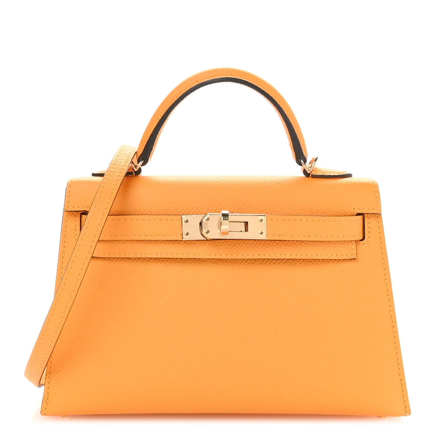 Hermes Epsom Horseshoe Mini Kelly Sellier 20 Jaune D'Or Bleu Glacier