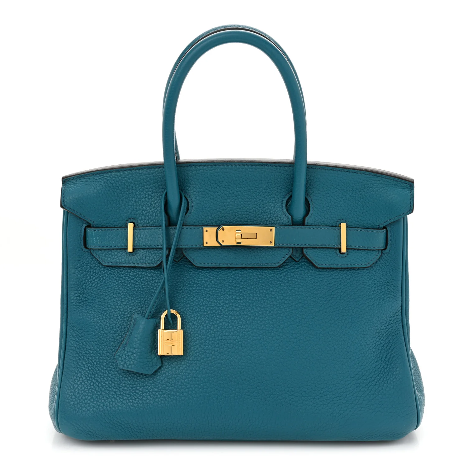 Hermes Taurillon Clemence Birkin 30 in Bleu Izmir
