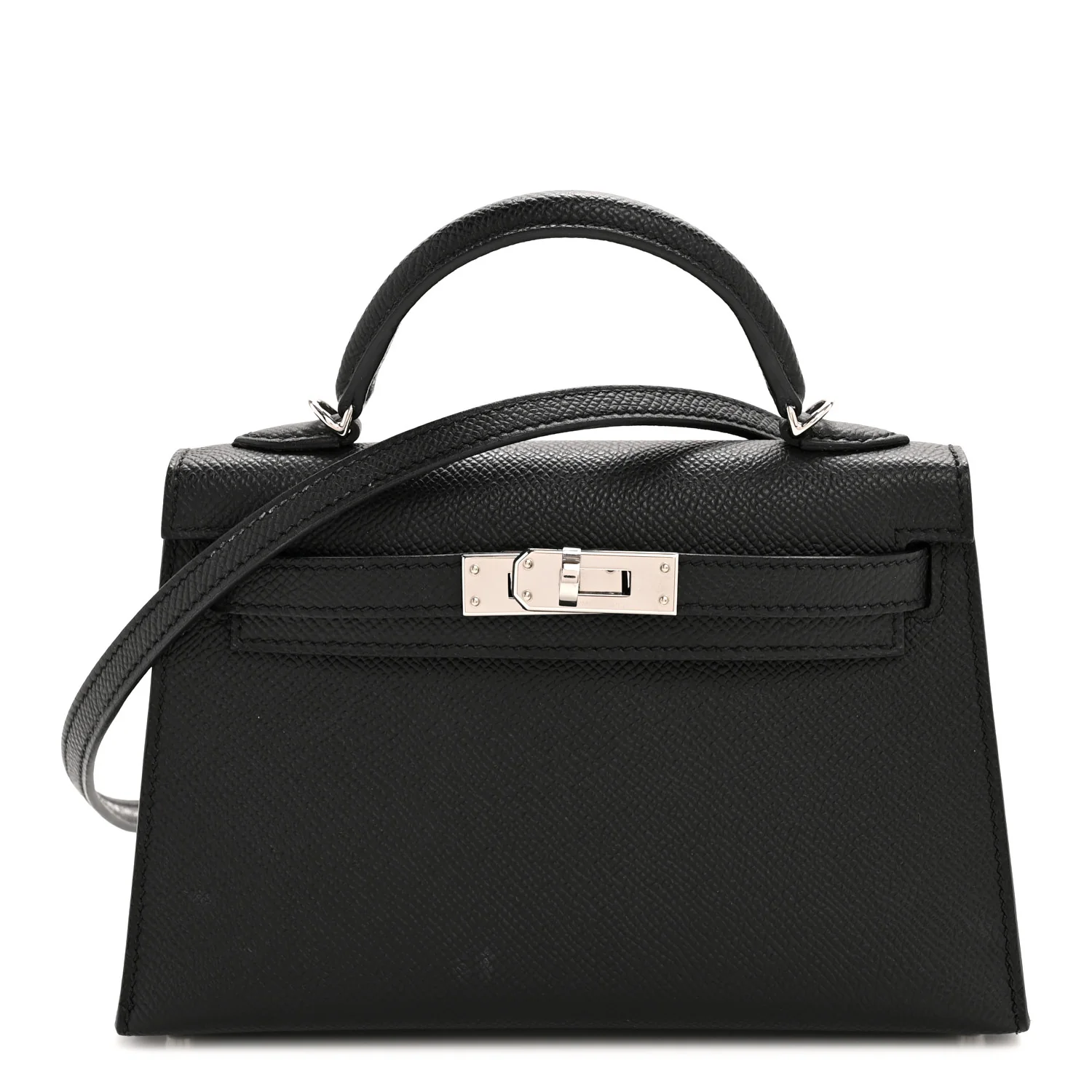 Hermes Epsom Mini Kelly Sellier 20 in classic black, excellent condition