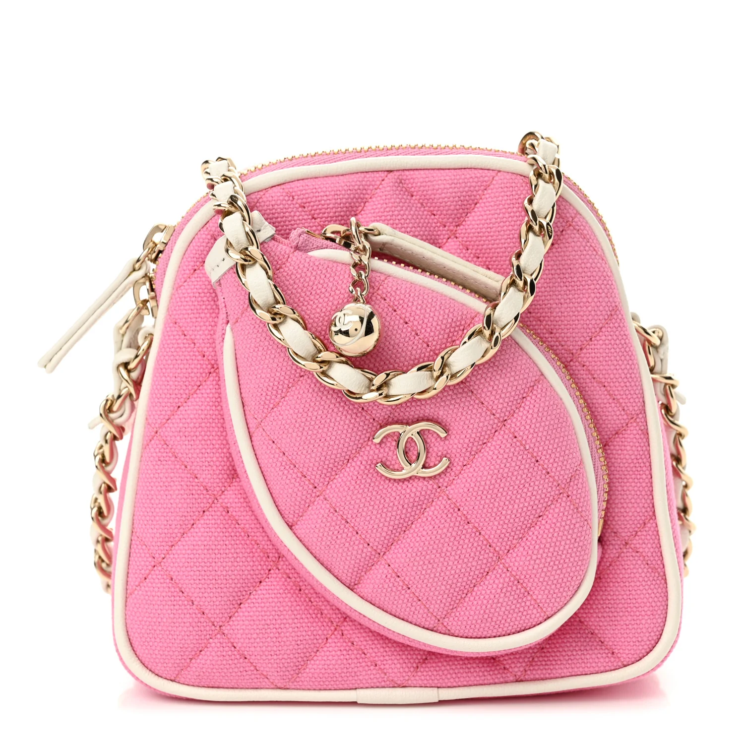 Chanel Tennis Racket Clutch in Pink and White