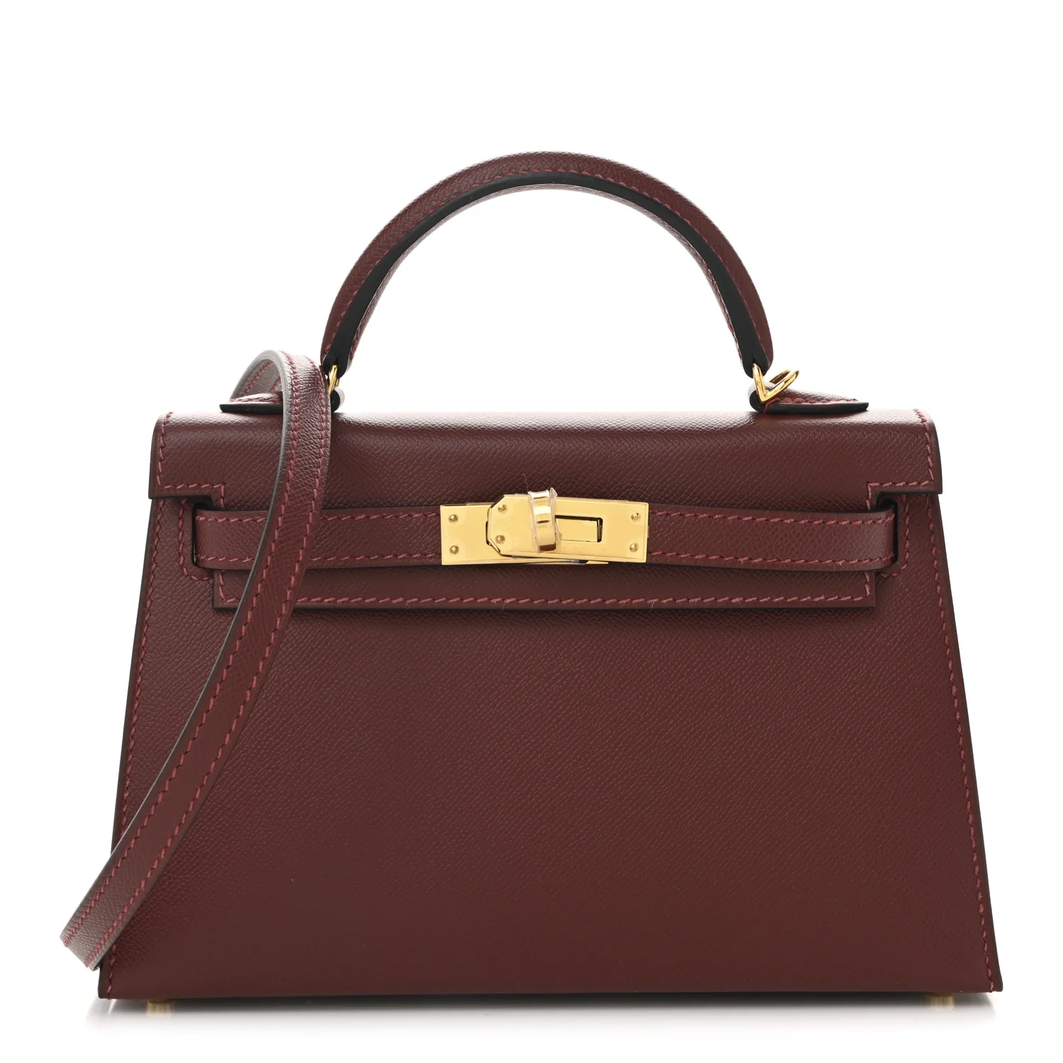 Hermes Madame Calfskin Mini Kelly Sellier 20 Rouge H